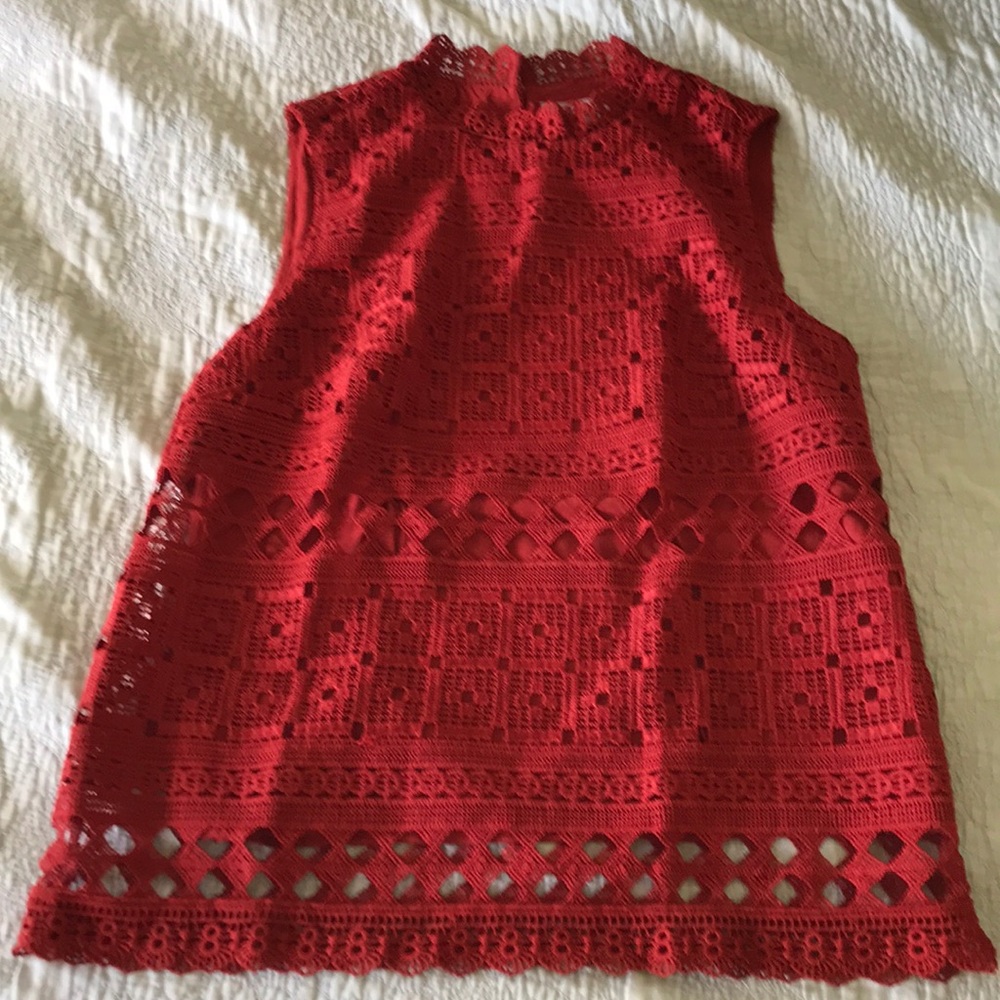 Dark Orange Lace Blouse